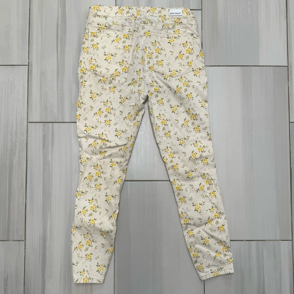 Judy Blue Skinny Fit Jeans Floral Yellow Green Cream Stretch Women's 13/31 - Picture 9 of 9